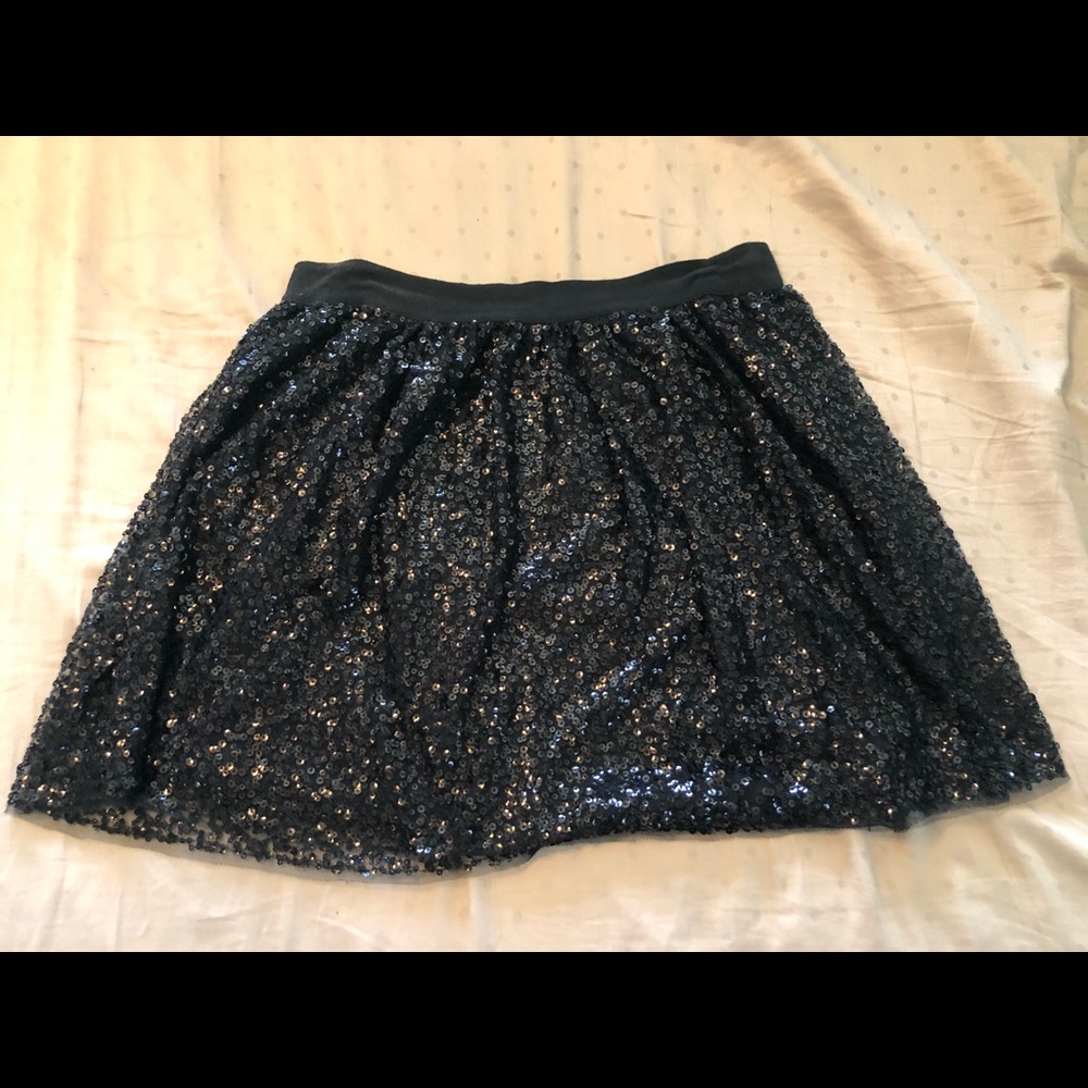 J.crew black sequin skirt size 4